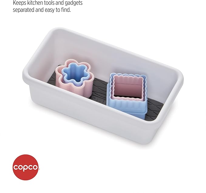 Copco Basics Drawer Organizer, 6.81 x 3.81 x 2.1-Inches, White/Charcoal Gray