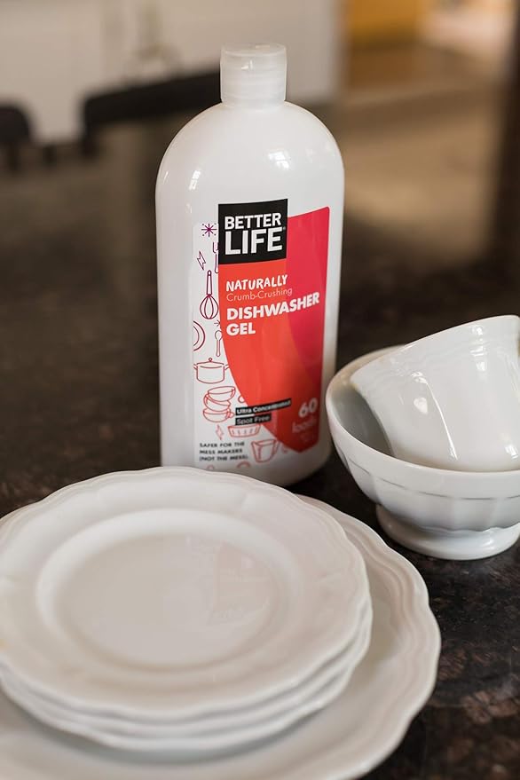 Better Life Dishwasher Detergent Gel - Automatic Dishwasher Cleaner - Concentrated Liquid Gel Dish Detergent Soap - 30oz (Pack of 2) Unscented