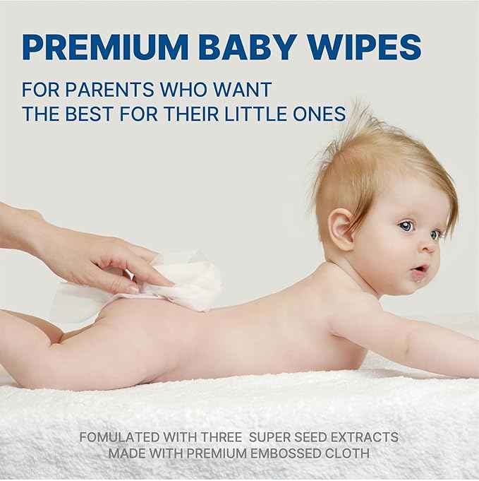 BEBESUP- Korea’s #1 Signature Baby Wipes - Hypoallergenic Water-based Unscented Alcohol-Free Ultra-Thick Super Seed Extracts Organic Plant-Based for sensitive skin Flip-Top (1 Pack)