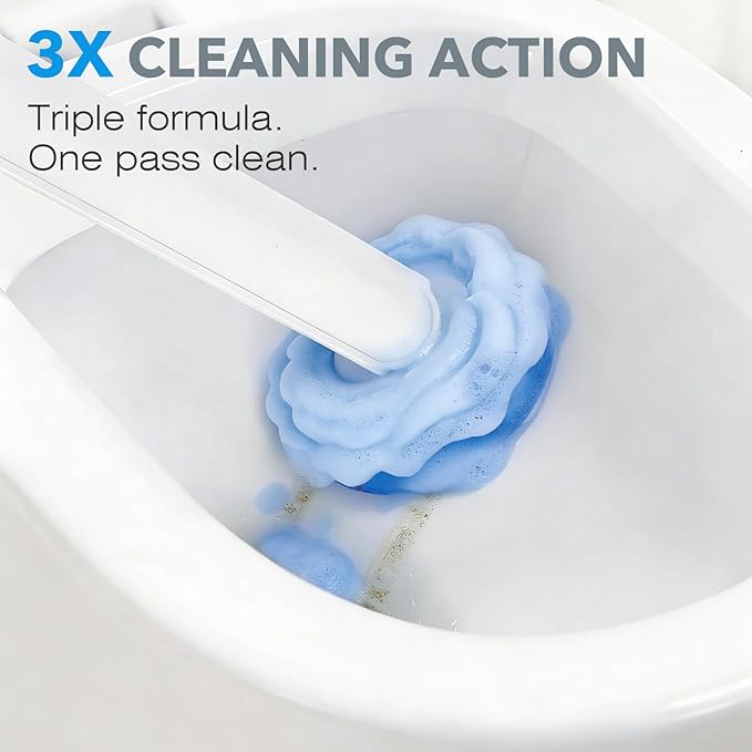 2-Pack Disposable Toilet Brush & Wand Kit, Wall-Mounted Auto-Closing Caddies with 60 Refills, Deep Cleaning System with Pre-Loaded Scrubber for Rust & Hard Water - Mess-Free Modern Design