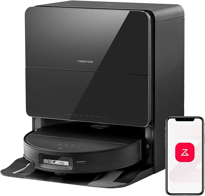 roborock Saros 10 Robot Vacuum and Mop, 22,000Pa Suction, AI Obstacle Avoidance, 3.14-inch Ultra Thin, Intelligent Dirt Detection, Zero Tangling Main Brush, Hot Water Mop & Dock Self Cleaning