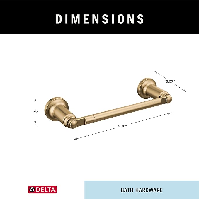 Delta Saylor 8'' Towel Rack for Bathroom Champagne Bronze Towel-Bar for Bathroom Wall Hand & Holder Rod Wall Mounted Kitchen Towel Holder 73508-CZ (Pack of 3)