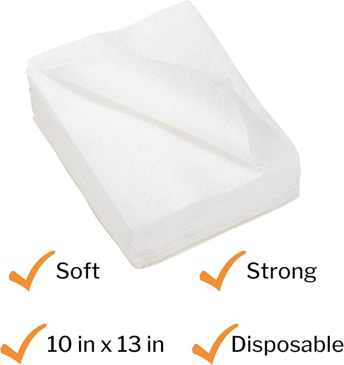 McKesson Disposable Washcloths, Soft, Absorbent and Strong, 10 in x 13 in, 70 Count, 1 Pack