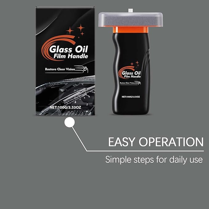 Window Cleaner Tool, 100g Oil Film Removal Brush, Anti-Fog Deep Cleaning Cream for Windshield, Mirror, Safety Rain Driving, Vehicle, Truck, SUV, Auto
