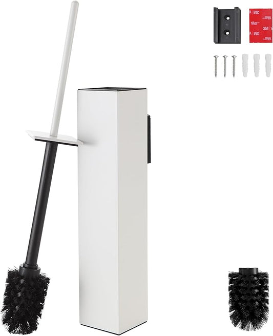 White Toilet Brush with Holder,Durable Cleaning Toilet Bowl Brushes with Holders