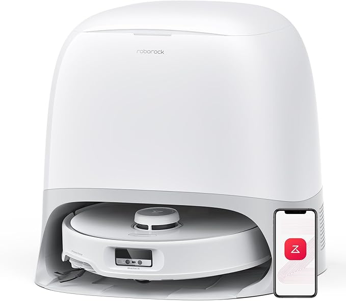 roborock Qrevo Curv Robot Vacuum and Mop, 18,500Pa Suction, Zero-Tangling, AdaptiLift Chassis, FlexiArm Technology, Hot Water Mop Washing & Dock Self Cleaning, Al Obstacle Recognition