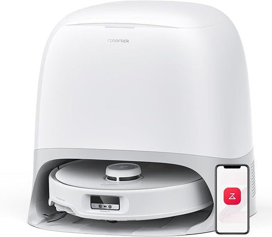 roborock Qrevo Curv Robot Vacuum and Mop, 18,500Pa Suction, Zero-Tangling, AdaptiLift Chassis, FlexiArm Technology, Hot Water Mop Washing & Dock Self Cleaning, Al Obstacle Recognition