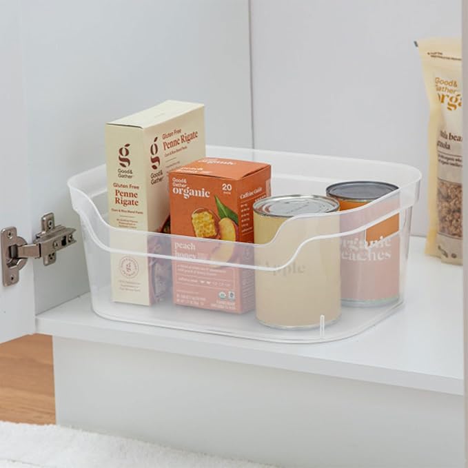 STERILITE 5.25 in. X 9.5 in. X 13 Clear Plastic Cube Storage BIN W/Carry Handles, 16