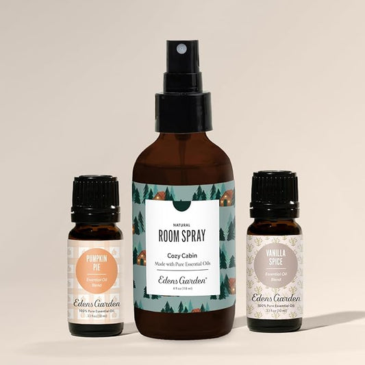 Edens Garden Cozy Cabin Aromatherapy Room Spray – Natural Essential Oil Air Freshener for Home, Fall & Holiday Season, Calming Long-Lasting Scent, 4 fl oz (118 ml)