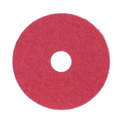 Boardwalk BWK4014RED 14 in. Diameter Buffing Floor Pads - Red (5/Carton)