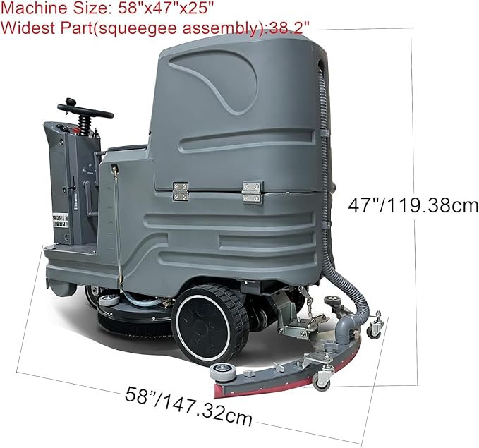 Auto Self-Propelled Ride on floor scrubber, 23.6" Brush 38" Squeegee, (Model: MX5-Emotor 500X)