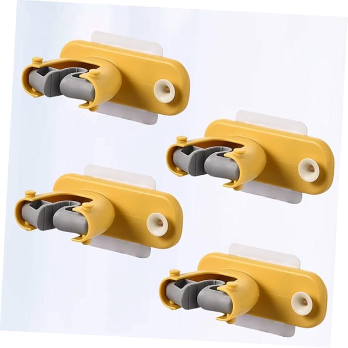 4pcs Super-slip Mop Holder Rack Broom Hanger Wall-mounted Mop Holder for Kitchen Bathroom Laundry
