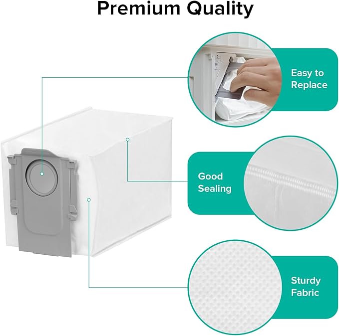 roborock Qrevo Curv 2 Flow Robot Vacuum and Mop with 6 Packs Disposable Dust Bags