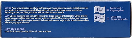 Clorox Fraganzia Fabric Softener Dryer Sheets, Lavender Scent - Wrinkle Reducing Scented Softening Laundry Dryer Sheets for Great Smelling Clothes, 80 Count - 6 Pack