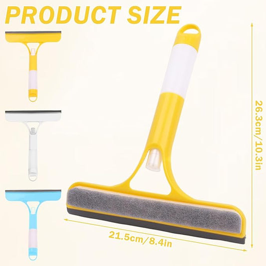 3Pcs 3 in 1 Window Cleaning Scraper, Mirror Squeegee with Sprayer Combo, Glass Cleaner for Windows Car, Home, Kitchen