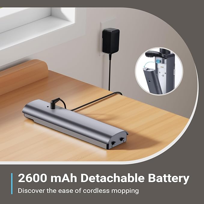 iDOO Cordless Electric Mop with Water Spray & LED Headlight, 350ml Water Tank, Electric Spin Mop, Polisher for Hardwood, Tile Floors, Quiet Self Propelled, Powerful Floor Cleaner with 4 Scrub Pads