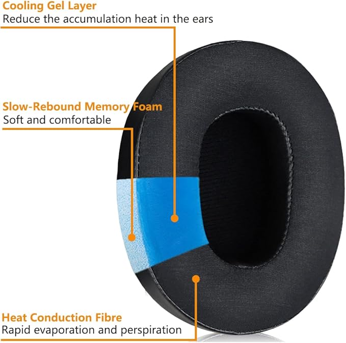Crusher Evo/Crusher Wireless Earpads Cooling Gel Hesh ANC/Hesh 3 Replacement Pads Upgrade Cushions Compatible with Skullcandy Crusher ANC/Crusher Evo, Hesh 3/Hesh Evo/Hesh ANC, Venue ANC Headphones