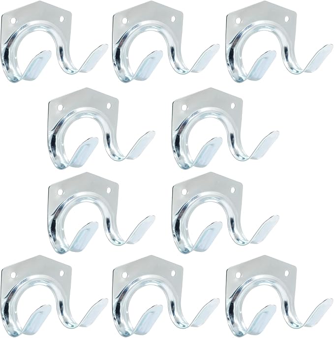 10 Pack Tool Storage Hooks Wall Mounted Double Tool Storage Hangers Mop Broom Holders Organizer for Garage Shed Ropes Bracket Garden Tools