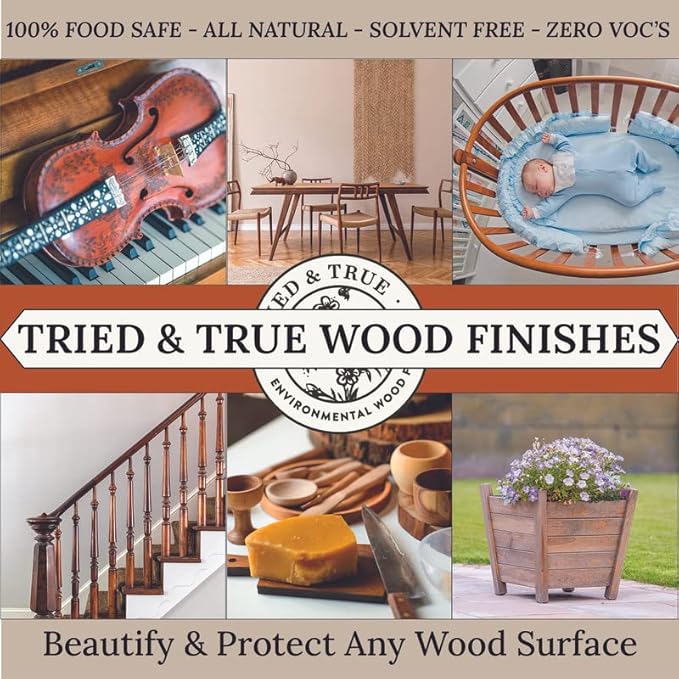 Tried & True Superior Varnish Oil Wood Finish, Pint - Natural Pine Resin & Linseed Oil, Ideal for Interior Furniture, Tables, Countertops - Non-Toxic, Scratch Resistant & Durable