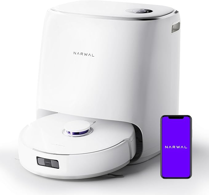 Narwal Freo X Ultra Robot Vacuum and Mop Combo, 8200Pa Robot Mop & Vacuum, Auto Mop Drying/Washing, Self-Empty, Zero-Tangling, DirtSense™, Maintenance-Free Base Station (Renewed)