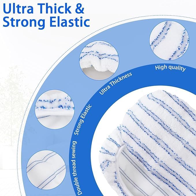 10 Pack Microfiber Mop Pads Covers Replacement Compatible with Oceda,Terry Cloth Mop Refills 15x8 Inch Pads for Wet Dry Hardwood Floor Cleaning, Washable & Reusable Mopping Pads