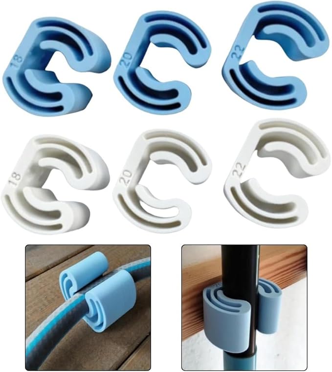 3 Pieces Mop and Broom Holder Wall Mounted Organizer Clips for Efficient Storage and Organization in Bathroom Kitchen or Garage (blue)