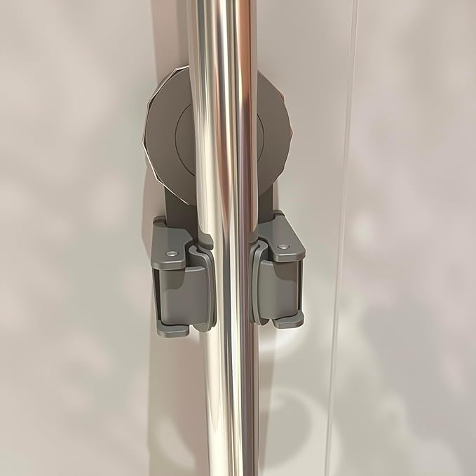 Strong Suction Cup Mop Holder (2-Pack) – No Drill Wall Mount Broom and Mop Organizer, Reusable Removable Holder for Bathroom, Kitchen, Tile & Glass Surfaces (Gray - 2 Pack)