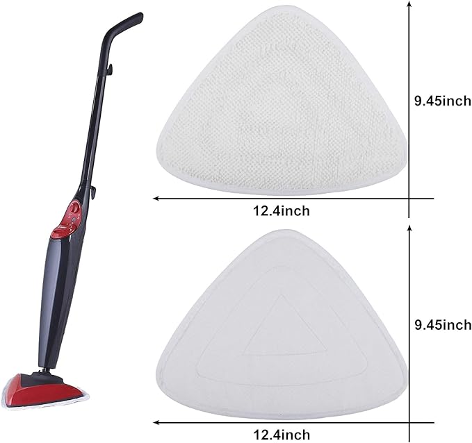 3 Pack Microfiber Steam Mop Replacement Refill Refills Triangle Mop Pads Fit for Steam Mop Cleaner,White Mop Replacement