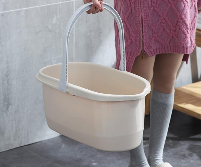 Haundry 4.5 Gallon Cleaning Bucket, Good Grips Household Mop Bucket for Cleaning Supplies, Cleaning Caddy Organizer Basket with Handle, 17.1L, Grey