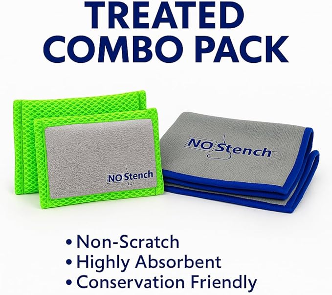 Kitchen Sponge | Odor Resistant, Non-Scratch Microfiber Mesh and Terry Cloth Sponge, No Odor, Long Lasting Odor Protection | Durable Odor Free Lifestyle Product | Treated Combo Pack