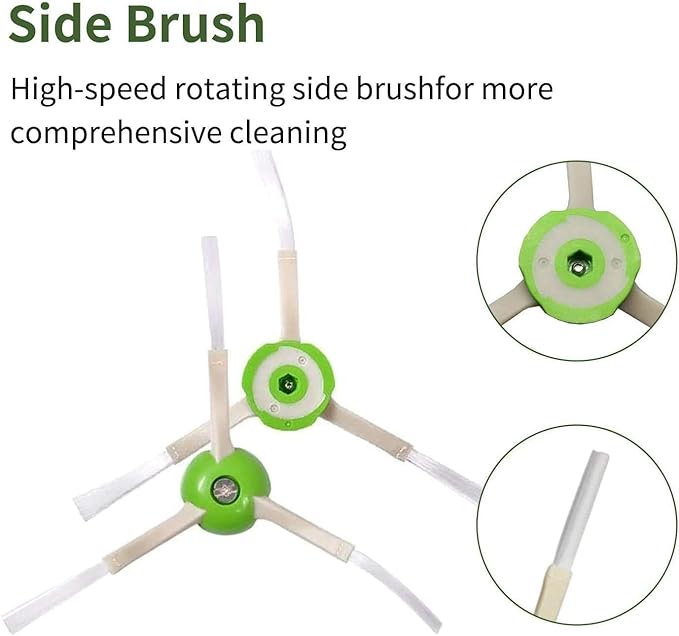 26 pack of replacement parts, Suitable for iRobot Roomba i3 i3+ i7 i7+ J7 J7+ i5 i5+ i4+ j5 j5+ i6 i8 E7 i&E&J series vacuum cleaner, 2 Set Rubber Brushes 8 filters, 8 edge brushes, 8 dust bags