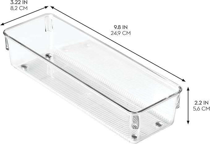 iDesign Linus BPA-Free Plastic Drawer Organizer - 3.25" x 9.75" x 2.25", Clear