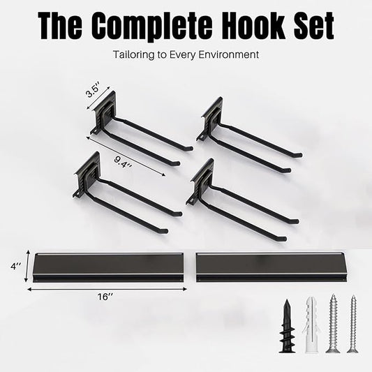 Garage Garden Tool Organizer Wall Mount, Heavy Duty Garage Tool Storage Rack 32 Inches, Max Load 220lb - Shovel, Rake, Folding Chair, Weed Eater Storage