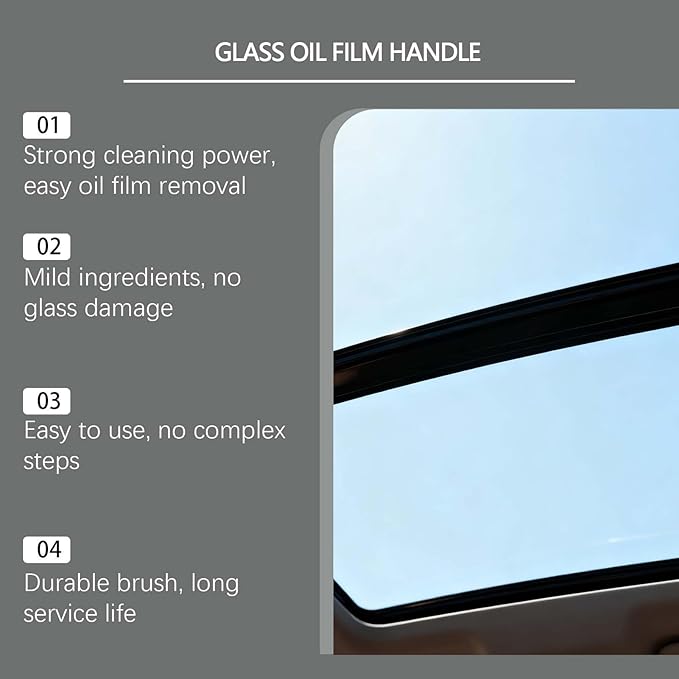 Window Cleaner Tool, 100g Oil Film Removal Brush, Anti-Fog Deep Cleaning Cream for Windshield, Mirror, Safety Rain Driving, Vehicle, Truck, SUV, Auto