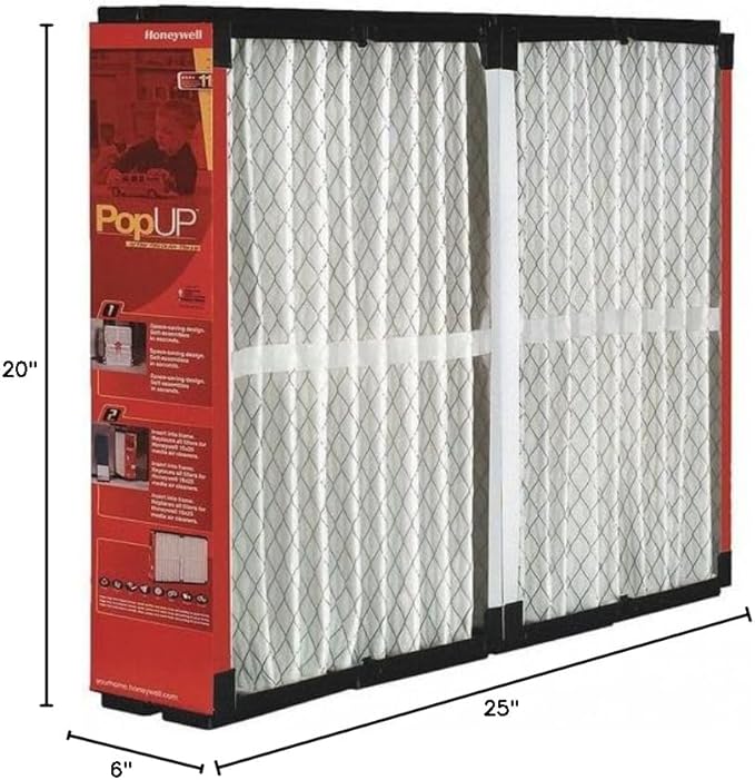 Honeywell POPUP2200, 20 x 25 x 6 inches - MERV 11 Replacement Filter for Aprilaire, Space-Gard