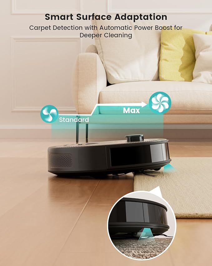 Lefant LiDAR Robot Vacuum and Mop, Smart Mapping and Obstacle Avoidance, Tangle-Free Pet Hair, 2.4G/5G WiFi App Control, Slim Design for Wider Coverage, Carpet Detection, M330 Pro