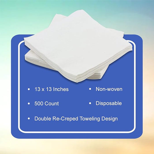 McKesson Disposable Washcloths, Soft, Absorbent and Strong, 13 in x 13 in, 500 Count