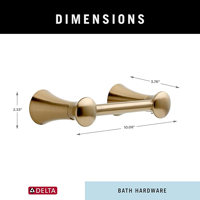 Delta Lahara (1-Pack) Toilet Paper Holder Champagne Bronze Tissue Roll Holder for Bathroom Organization and Storage Pivoting Toilet Tissue Holder Wall Bathroom Accessories 73850-CZ