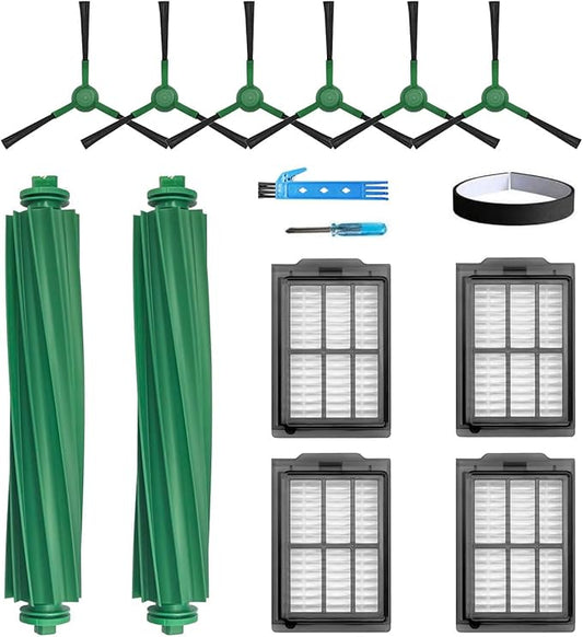 Replacement Parts for iRobot Roomba Plus 405 (G181) Combo & 505 Combo Robot Vacuum Cleaner Accessories Kit 13 Packs 2 Main Brushes, 4 Filters, 6 Side Brushes, 1 Bumper Stripe