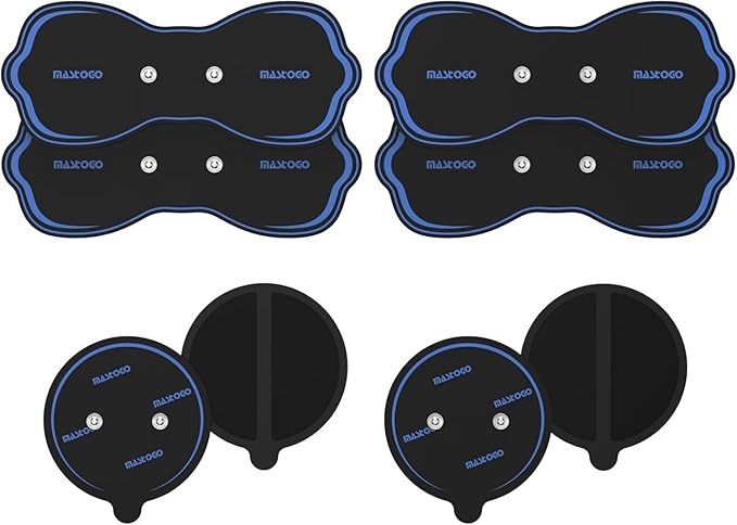 Wireless TENS Unit Electrode Pads Combo Set – 8-Pack Multi-Size Electrodes, Reusable & Latex-Free Replacement Pads for Wireless TENS Units, 3.5mm Snap Connectors (for Multi-Site Pain Relief)