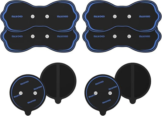 Wireless TENS Unit Electrode Pads Combo Set – 8-Pack Multi-Size Electrodes, Reusable & Latex-Free Replacement Pads for Wireless TENS Units, 3.5mm Snap Connectors (for Multi-Site Pain Relief)