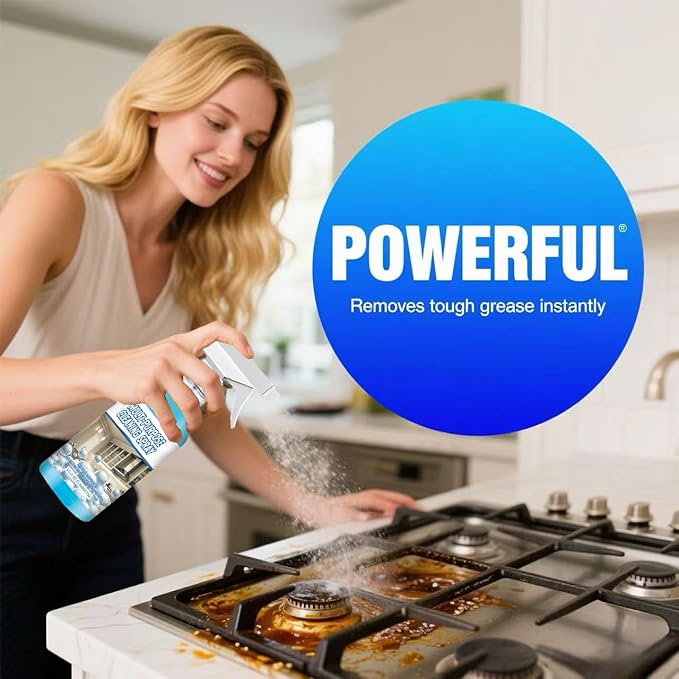 2025 Upgraded Splash Spray All-Purpose Cleaner Foam Tablets, Heavy-Duty Degreaser for Stove, Oven, Kitchenware, Grease & Grime Remover with Spray Bottle Kit (1)