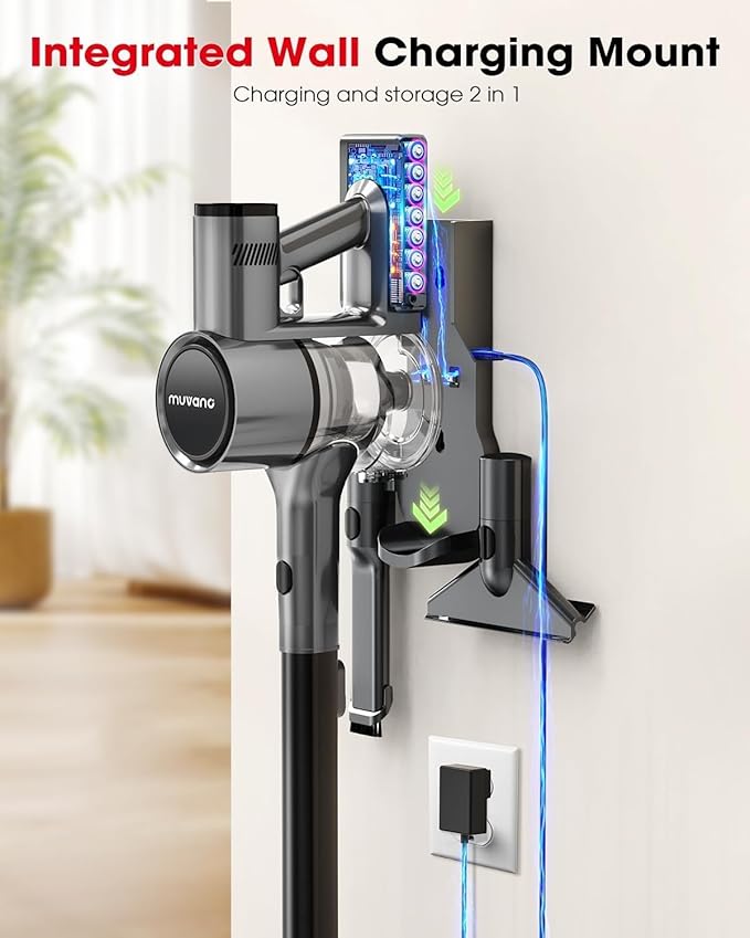Cordless Vacuum Cleaners for Home, G26 Vacuum Cleaner, 45KPA Powerful Suction, Up to 60 Minutes, Tangle-Resistant, Rechargeable Stick Vac with Wall Mount for Pet Hair, Hardwood Floors