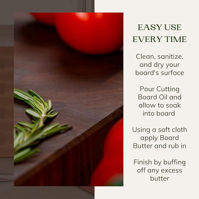 The Boardsmith Cutting Board Oil and Board Butter Set - Premium Cutting Board Wax and Food Grade Mineral Oil Cutting Board Kit - Butcher Block Conditioner (Extra-Large)