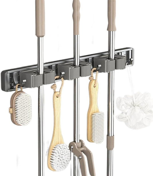 Mop and Broom Holder Wall Mount,Command Broom Holder Hanger Wall Mount,Tool Hangers for Garage Wall