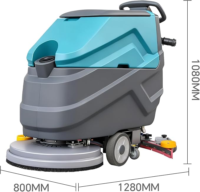 Industrial Walk Behind Floor Scrubber Machine 22" Cleaning Width 31.5" Suction Width 32000 Sqft/h,5 Hours Runtime 18.5 gal Sewage Tank,for Warehouse Schools Garages Hospital
