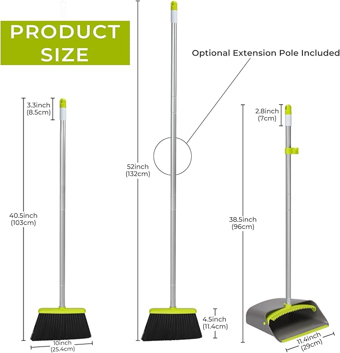 Broom and Upright Dustpan Set