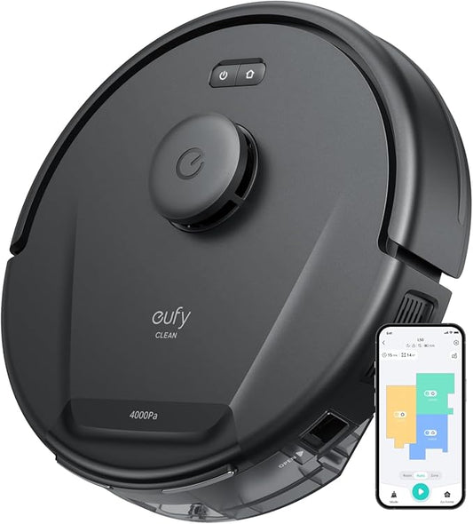 eufy Certified Like-New L50 Robot Vacuum with 4,000 Pa Powerful Suction, Precise iPath Laser Navigation, Customizable Al Mapping, Climb Up to 20 mm, Ideal for Hard Floor, Tile, and Carpet (Renewed)