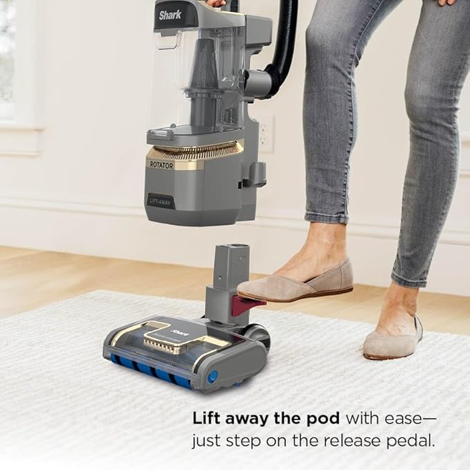 Shark | Upright Vacuum Cleaner for Home | Rotator Lift-Away | No Hair Wrap | HEPA Filter | Lightweight Bagless Vacuum for Pet Hair | LED Headlights For Carpets & Hardwood Floors | Silver | LA502