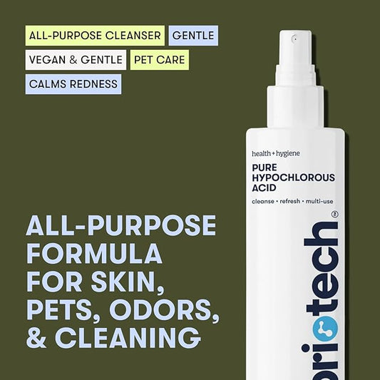 BRIOTECH Pure Hypochlorous Acid Spray and Cleanser, Original Premium HOCl Topical Solution, Multi-Purpose Cleaner, Family Approved & Pet Friendly, 8 fl oz